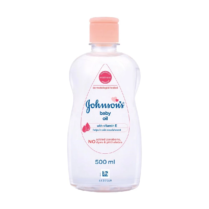 Johnsons Non-Sticky Baby Oil with Vitamin E for Easy Spread and Massage, 500 ml-1.webp